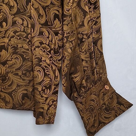 Vintage Levante Silk Shirt Size 10 - Picture 5 of 7